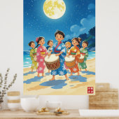 Children under the moon poster (Keuken)