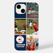 Children's Baseball Team Photo Collage Blue Case-Mate iPhone Case (Achterkant)
