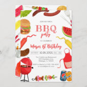 Children's BBQ Birthday Invitation (Devant / Derrière)