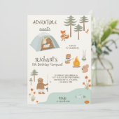 Children's birthday Invitation in camping vibes  (Debout devant)