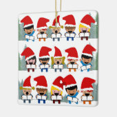 Children's Caroling Choir Kerstmis Keramisch Ornament (Links)