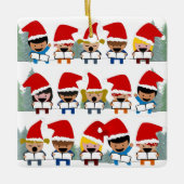 Children's Caroling Choir Kerstmis Keramisch Ornament (Voorkant)