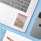 Children's Eastertime Sticker (Laptop met iPhone)