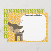 Children's Flat Panel Thank You Cartes Brown Deer (Devant / Derrière)