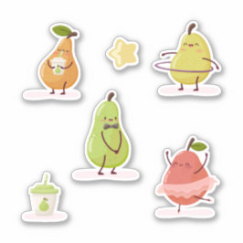 Children's group of fun pears sticker