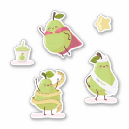 Children's group of special and fun pears sticker