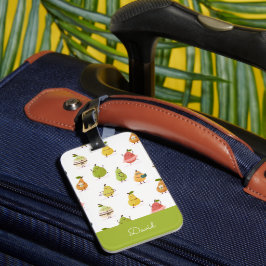 Children's pattern of fun pears bagagelabel
