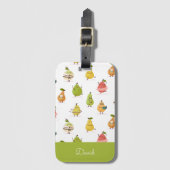 Children's pattern of fun pears bagagelabel (Voorkant (verticaal))
