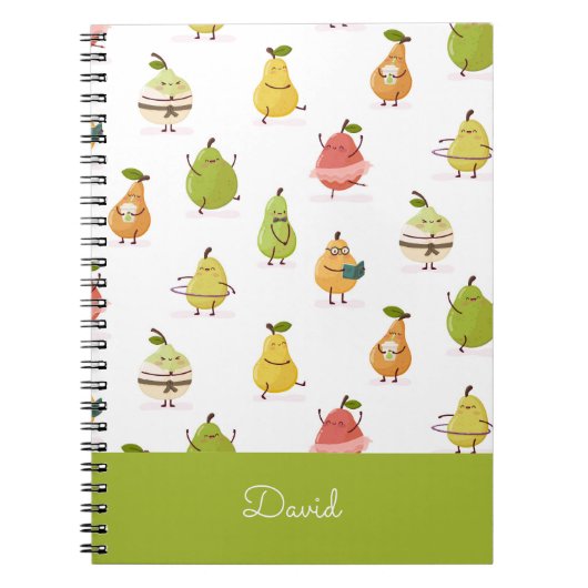 Children's pattern of fun pears notitieboek (Voorkant)
