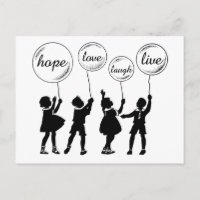 Childrens Silhouette Inspirerend woorden Balloons