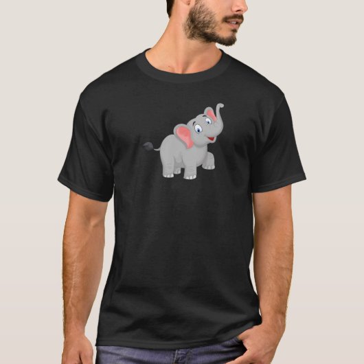 Children's summer T-shirt with a funny elephant fo (Devant)