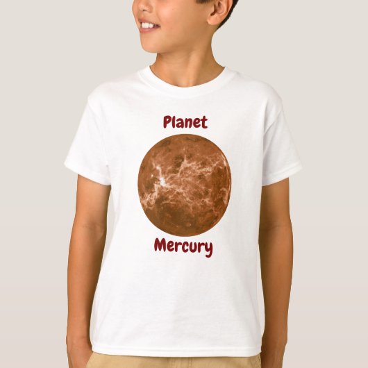 Children's t-shirt design with planet names (Devant)