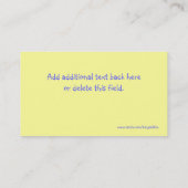 Childrens Unicorn Calling Card Contactkaartje (Achterkant)