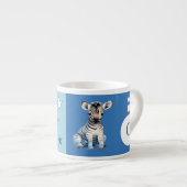 Children's zebra mok gepersonaliseerde naam blauw (Voorkant rechts)