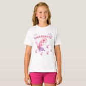 Child's Butterfly Heart, voeg een naam toe T-shirt (Voorkant volledig)