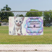 Child's Galaxy Blue Kitten, Baby shower Spandoek (Insitu)