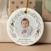 Child's Photo Holly Wreath Christmas 2025 Keramisch Ornament