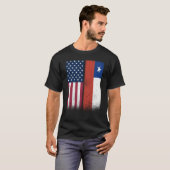 Chile Chilean American Flags Proud USA Chile T-shirt (Voorkant volledig)