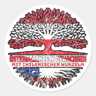 Chile Chilenisch Österreichisch Österreich Baum Ronde Sticker
