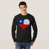 Chile Flag Heart Chile  Love Chile T-shirt (Voorkant volledig)