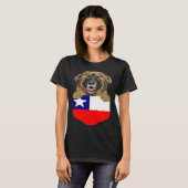Chile Flag Leonberger Dog In Pocket T-shirt (Voorkant volledig)