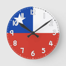 Chile Flag Wall Clock - Flag of chile Ronde Klok