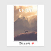 Chile Illustration Travel Art Vintage Sticker (Vel)