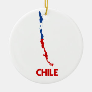 CHILE MAP KERAMISCH ORNAMENT