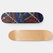 Chile National Pride Wordcloud Skateboard (Horizontaal)