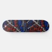 Chile National Pride Wordcloud Skateboard (Horizontaal)