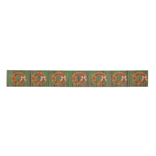Chile Pepper Ristra Wreaths on Rustic Wood Pattern Lint (Voorkant)