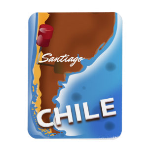 Chile santiago Oude Reisposter Magneet