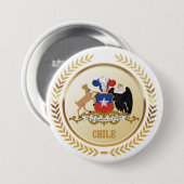 Chile Wapen Ronde Button 7,6 Cm (Voorkant /achterkant)
