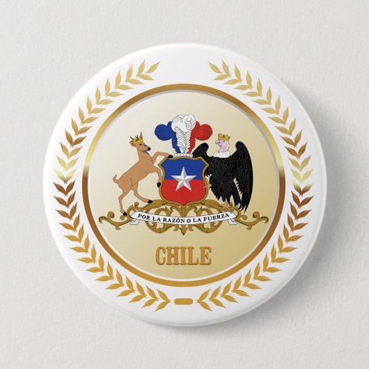 Chile Wapen Ronde Button 7,6 Cm (Voorkant)
