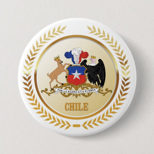 Chile Wapen Ronde Button 7,6 Cm