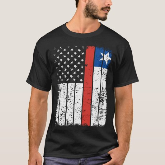 Chilean American Flag T-Shirt Pride Chile USA (Devant)