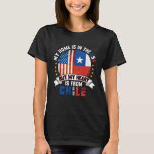 Chileens-Amerikaans Patriottisch Hart is van Chile T-shirt