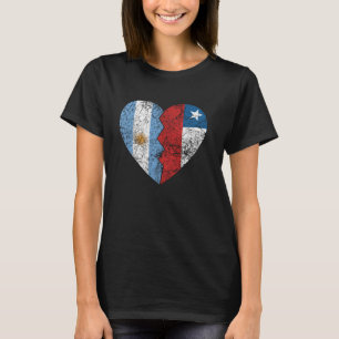 Chileens Argentijnse Vlag Hart Argentinië Chili Vl T-shirt