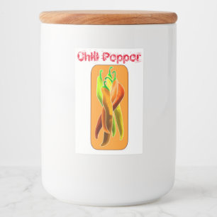 Chileens pepper voedselcontainer etiket