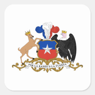 Chileens wapen, vlag van Chili Vierkante Sticker
