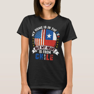 Chileense Amerikaanse Patriot Heart komt uit Chili T-shirt