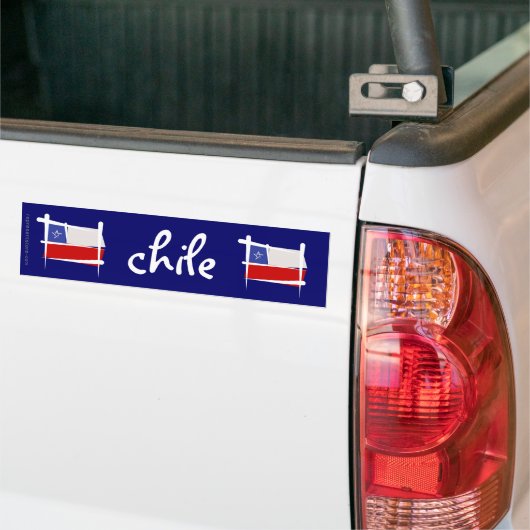 Chileense penseelvlag bumpersticker (Op Truck)