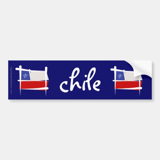Chileense penseelvlag bumpersticker (Voorkant)