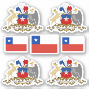 Chileense staatssymbolen / wapenschild en vlag sticker