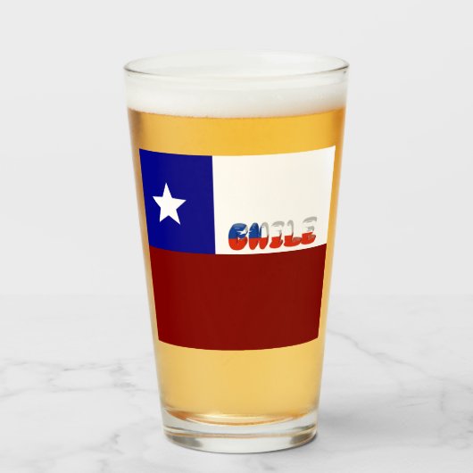 Chileense vlag glas (Voorkant gevuld)