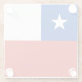 Chileense vlag glazen onderzetter (Achterkant)