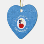 Chileense vlag Hanukkah Angel Abuela Naam Jaar Hea Keramisch Ornament (Links)