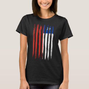 Chileense vlag met borstel verf textuur geïsoleerd t-shirt