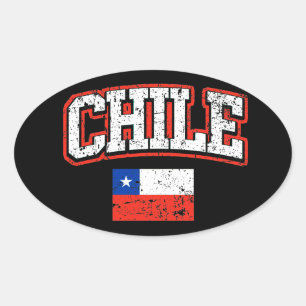 Chileense vlag ovale sticker