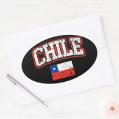 Chileense vlag ovale sticker (Envelop)